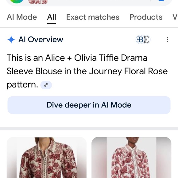 Alice + Olivia Triffie Drama Sleeve Blouse, Red/Rose Floral, Button Down, XS - Picture 16 of 16